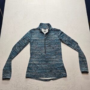 Nike Pro Dri-FIT Athletic Quarter‎ Zip Pullover Blue Black Women's M